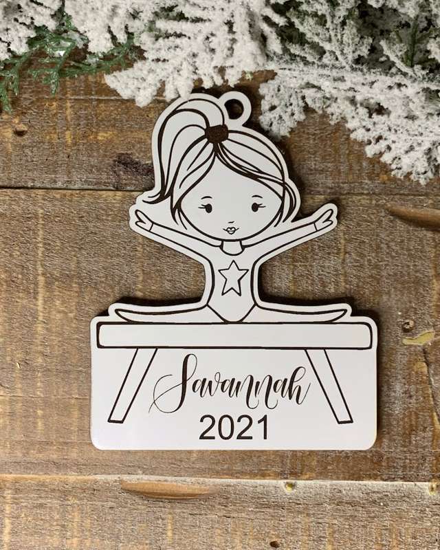 Digital download gymnast girl svg ornament file for Glowforge and laser cutters SVG FILE ONLY